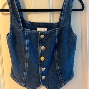Reformation Bo denim top - size 2 worn once
